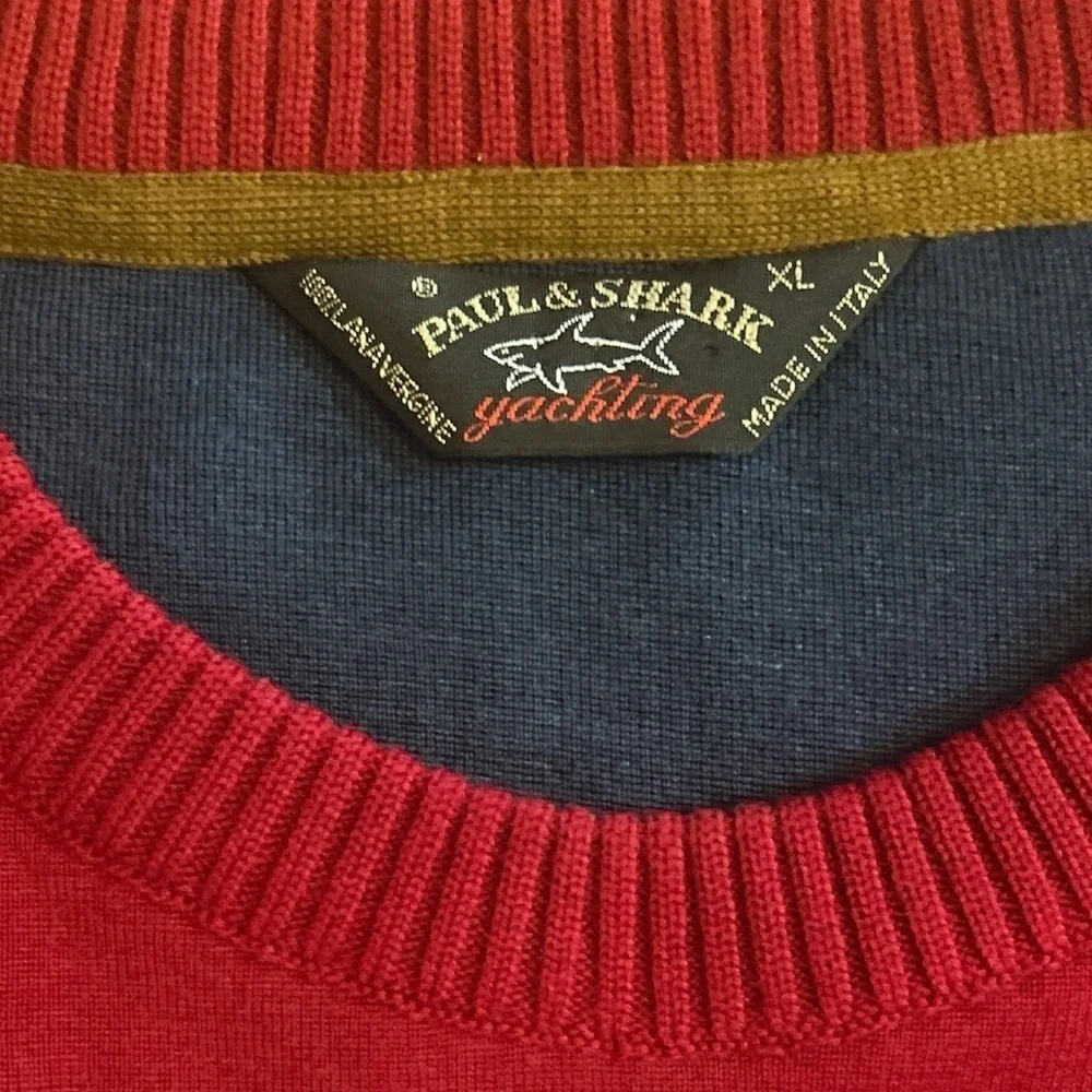 Paul & Shark Red Crewneck Sweater Classic Design